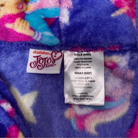 Nickelodeon Jojo Siwa Girl's Size 6 Plush Bath Robe with Belt Pockets Very Soft - Picture 4 of 4